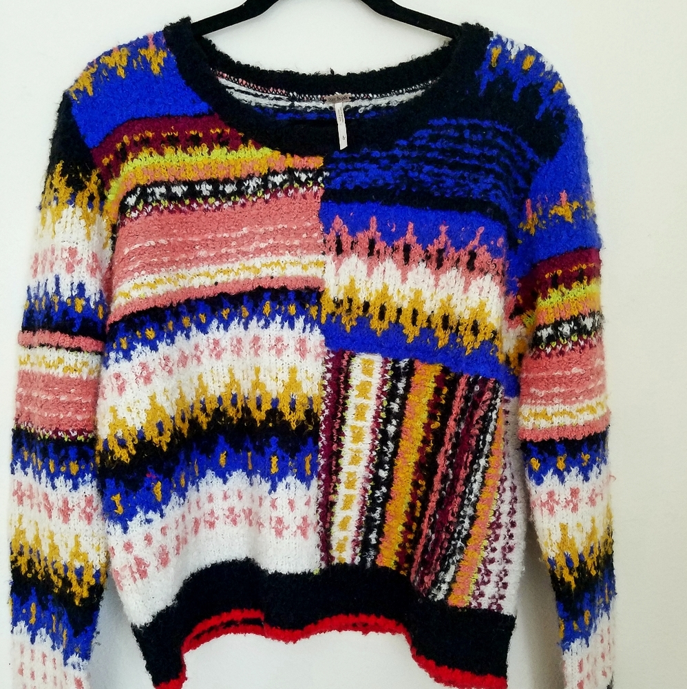 Free People Best Day Ever Colorblock Sweater